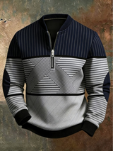 Anvar - Weicher Half-Zip-Pullover – Schwarz