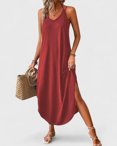 Tracie – Langes Kleid Mit Lose V Ausschnitt