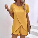 Arabesca - Mehrlagiges asymmetrisches Loungewear-Set – Gelb