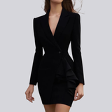 Lena | Damen Maßgeschneidertes Jacken Und Rock Set – Schwarz
