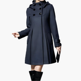 Lena | Damen Button-Up Kapuzenmantel im eleganten Design – Grau