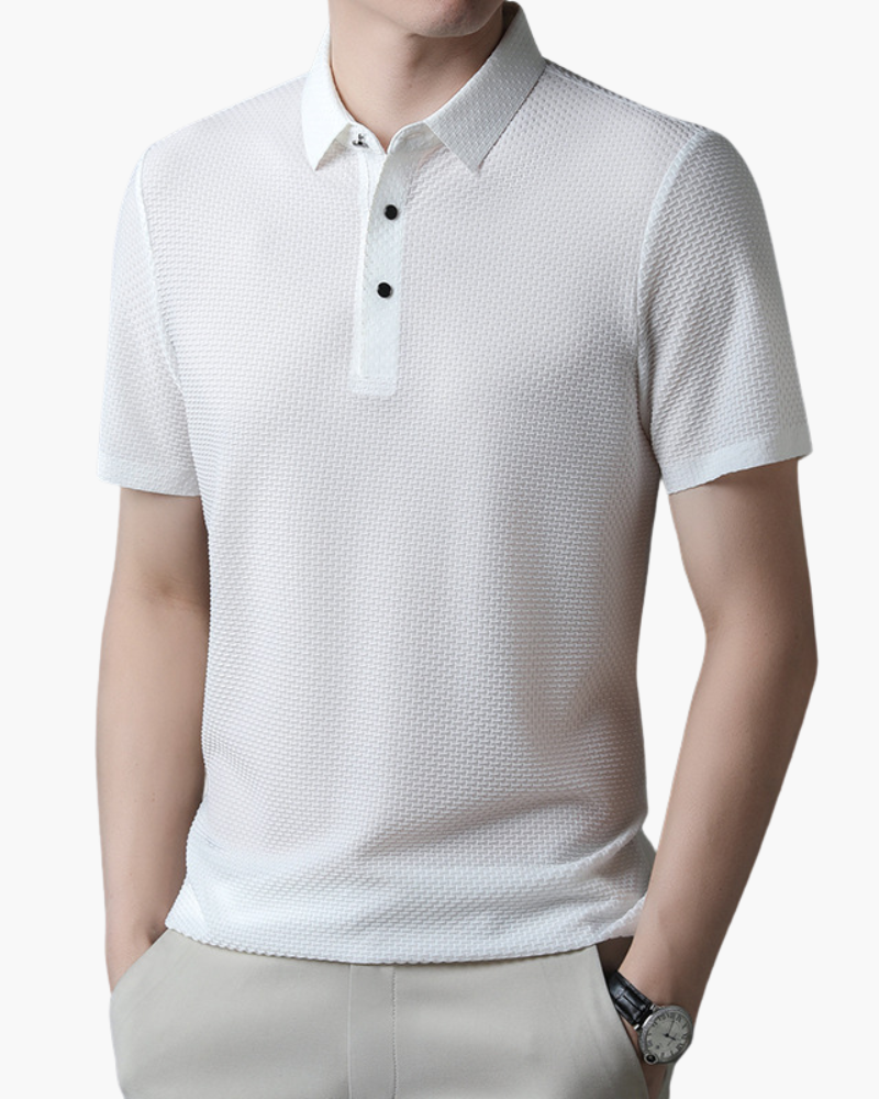 Herren Texturiert Stil Poloshirt | Kurzarm