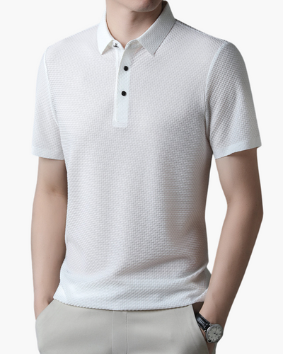 Herren Texturiert Stil Poloshirt | Kurzarm