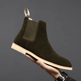 Hohe Herrenstiefel aus Wildleder – Armeegrün