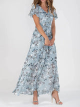 Renate | Damen Sommerkleid im Glamourösen Stil – Blau
