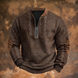 Sven | Herren Klassische Winterjacke mit Reißverschluss und Fellfutter – Braun