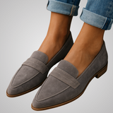 Damen Loafer Aus Samt – Grau