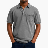 Herren Kurzarm Baumwoll Polo – Grau