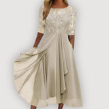 Pauline | Damen Elegantes Chiffonkleid – Chiffon Kleid Elegant Sommer 2026 – Weiß