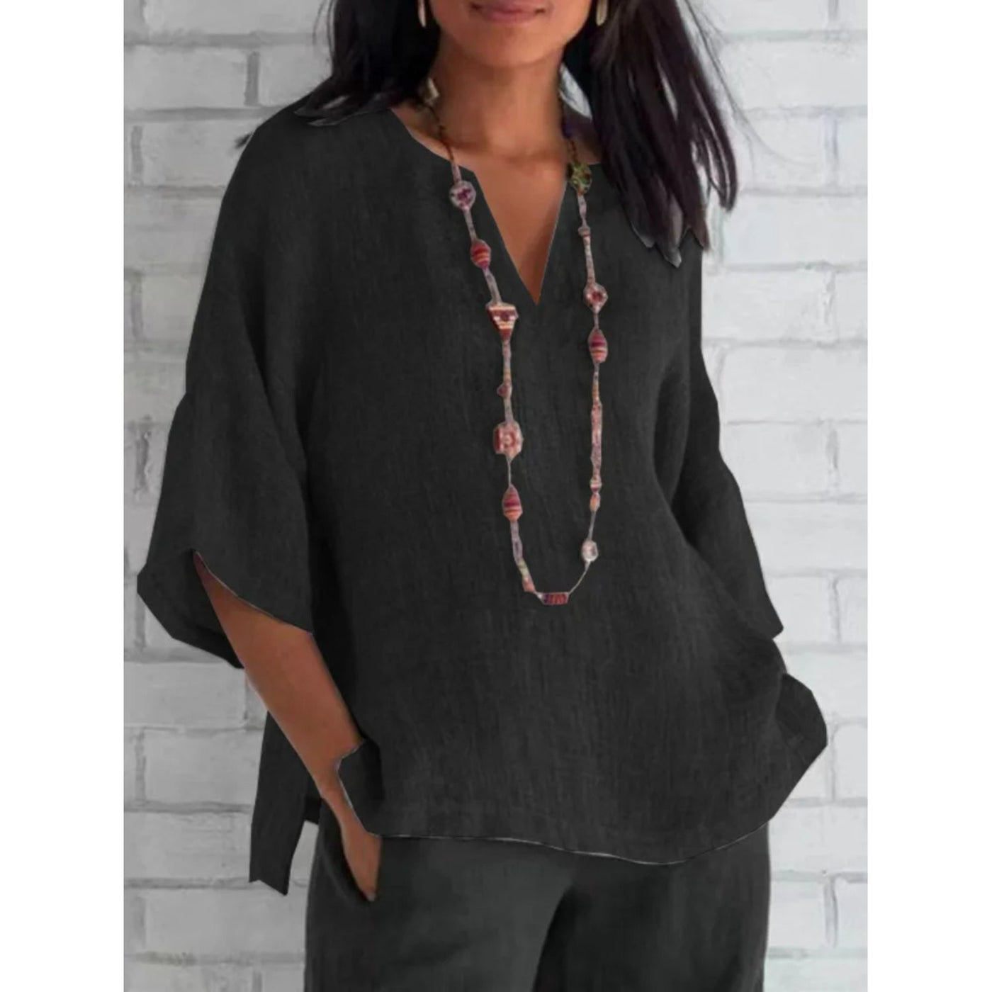 Marina® | Damenbluse aus Baumwolle und Leinen