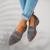 Dorothea | Damen Schlanke Bequeme Zehen-Loafer – Grau