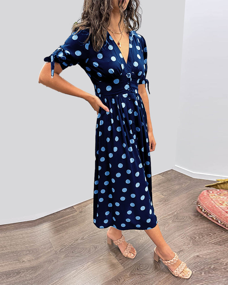 Martha | Retro-Polka-Dot Midi-Kleid