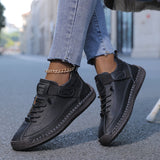 Andrea | Damen Lässige Schnürplattform-Sneaker – London Schwarz
