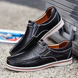 Paul | Herren Frühling Moc Toe Loafers mit Kontrastnähten – Schwarz