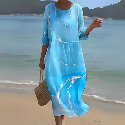 Damen Sommer Strand Bedruckt Kleid | Midi