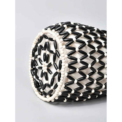 Helviora® | Handgeknüpfte Korbtasche mit Baumwollfutter