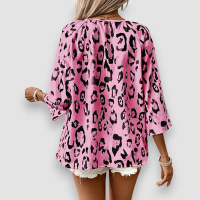 Eline | Leopard V-Ausschnitt Bluse