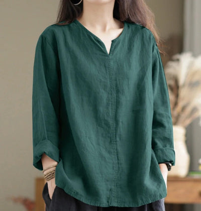 Buchholz® | Bluse mit V-Ausschnitt aus Baumwolle