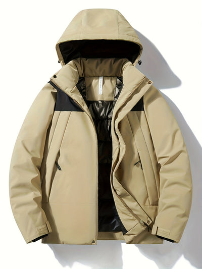 Thermische Winddichte Kapuzen Winterjacke mit Reissverschlusstasche für Damen | Ideal für den Winter