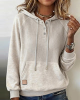 Lea | Damen Hoodie lässig modern & langärmlig – Creme