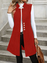 Isabella | Elegante und Moderne Damen Knopfweste – Rot