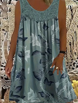 Ariadne - Elegantes Shiftkleid mit Blumenprint – Olivgrün