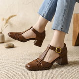 Damen Chiko Mikhaila Quadratische Blockabsatzschuhe – Elegantes Bequemes Schuhwerk – Braun