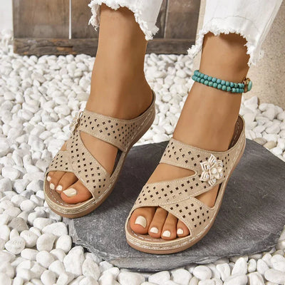 Kristine - Orthopädisch Blume Lässig Keilabsatz Sandalen