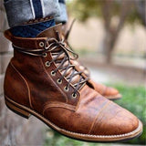 Oscar | Klassische Leder-Schnürstiefeletten mit Cap-Toe – Braun