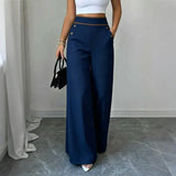 Oriessa - Hochtaillierte Matrosenhose – Marineblau