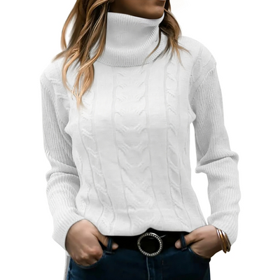 Eleganter Strickpullover mit Stehkragen für Damen | Ideal für den Winter
