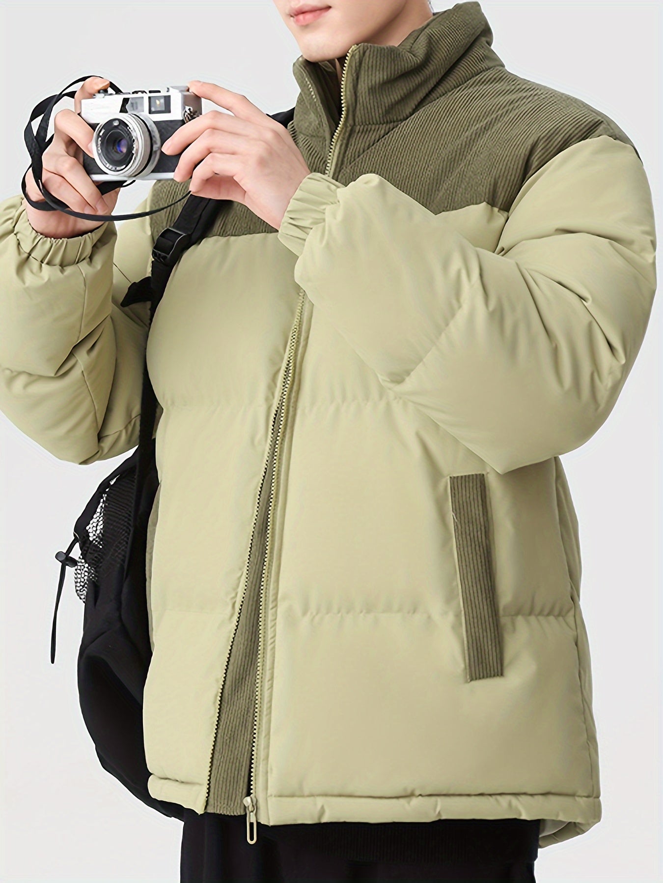 Stilvolle trendige Farbblock-Puffer-Winterjacke für Herren | Ideal für den Winter