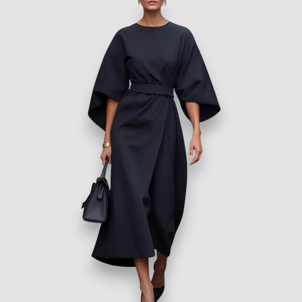 Celeste | Stilvolles Kleid mit Laternenärmeln und Gürtel