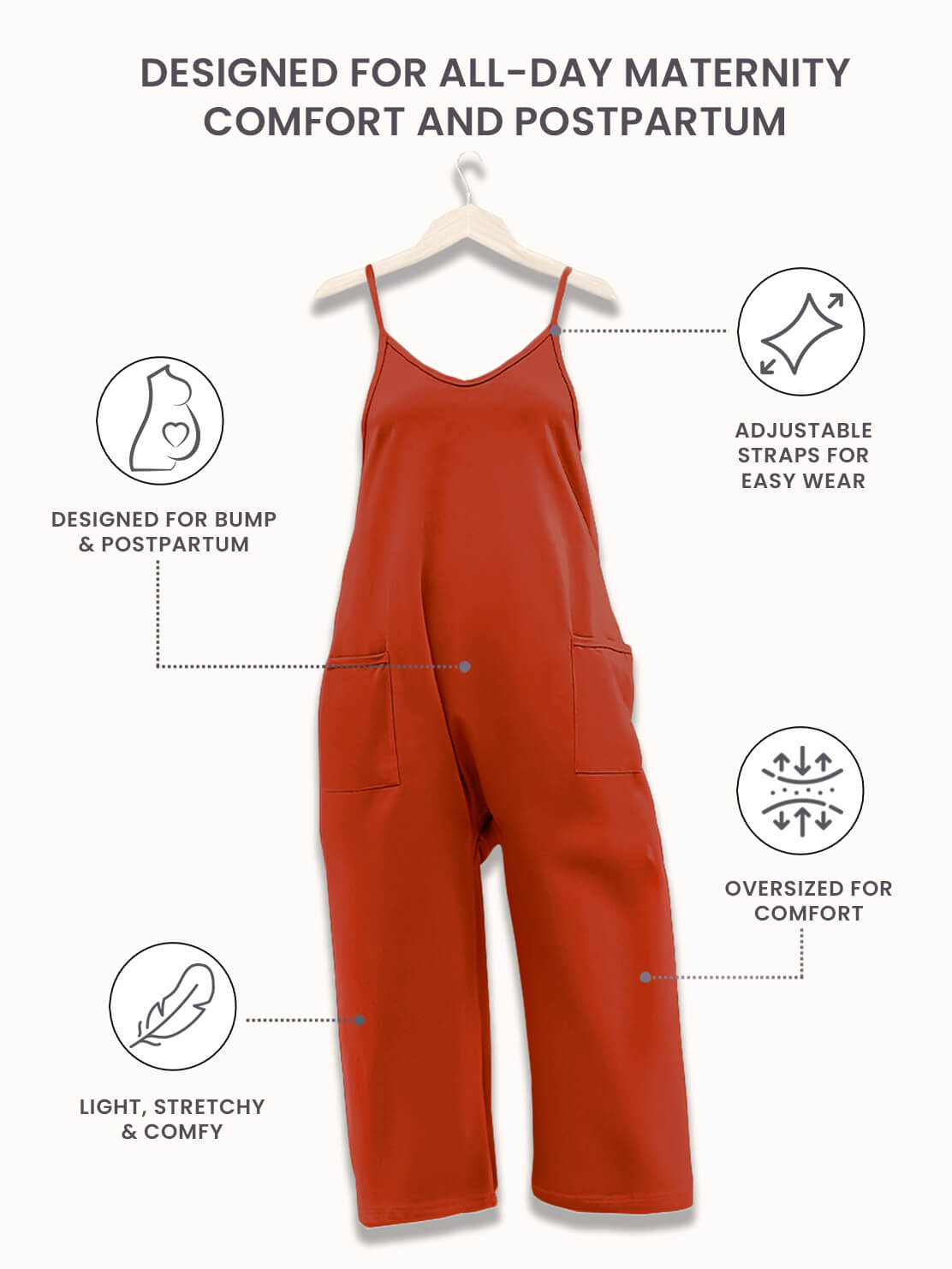 Gelyn - Übergroßer Jumpsuit - Mutterschaft & Postpartum