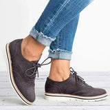 Damen Schnüroxfords – Orthopädische Schuhe mit Plateausohle – Grau
