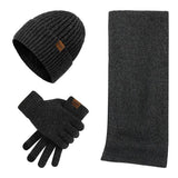 Tough Winter Set mit Mütze, Schal und Handschuhen – Dunkelgrau