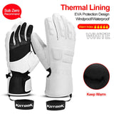 Herren Thermo-Fäustlinge für Wintersportler – Weiße 5 Finger