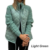 Corisanna - Warme Strickjacke mit Frontreißverschluss – Hellgrün