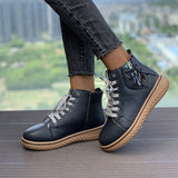 Ella | Stilvolle Leder Boots Damen Trend – Schwarz