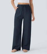 Lea | Modische Leinenhose mit zeitlosem Look – Dunkelblau