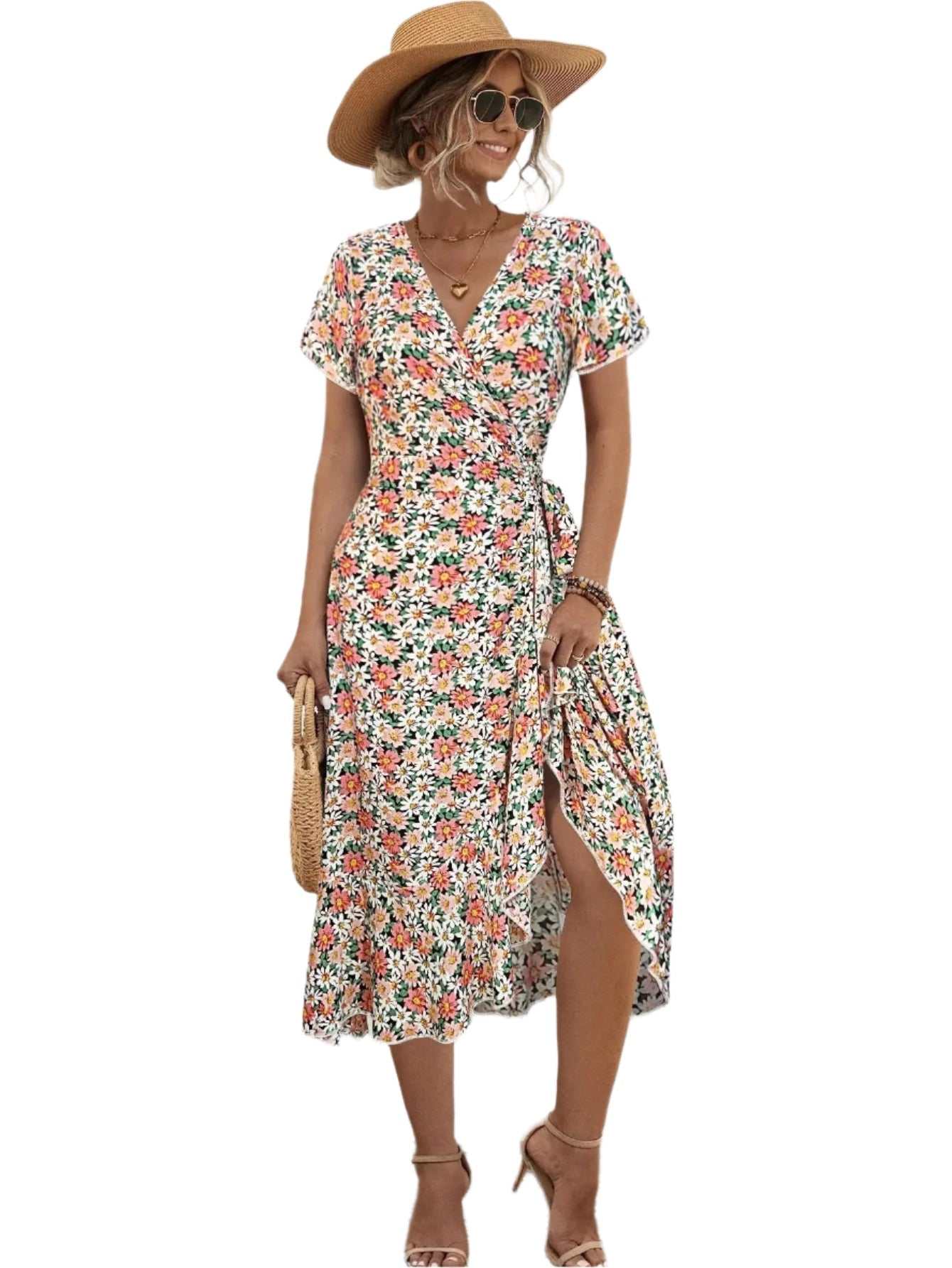 Mila® | Elegantes Wickelkleid mit Rüschen