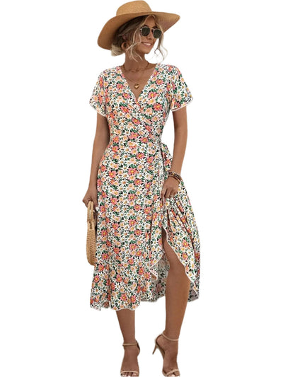 Mila® | Elegantes Wickelkleid mit Rüschen