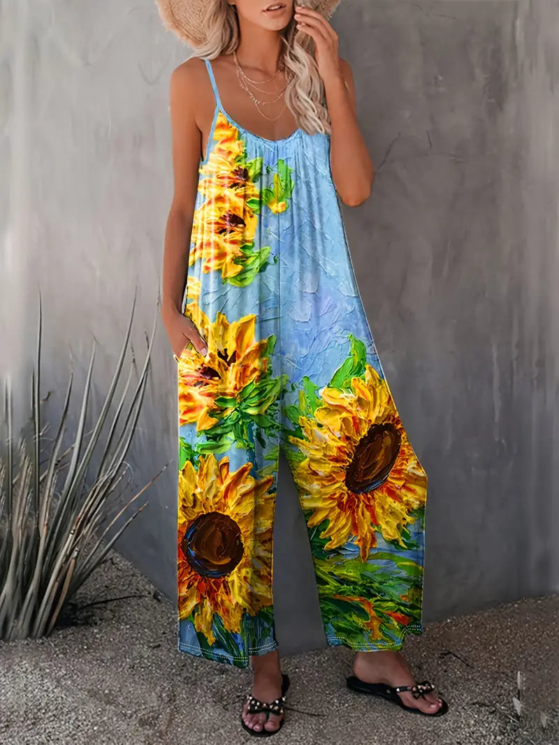 Harper - Sonnenblumendruck Jumpsuit