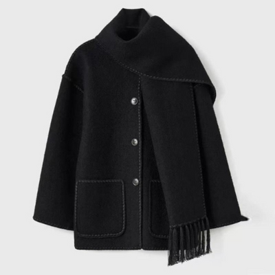 Damen Warmer Lockerer Wickelkragen Mantel | Winter