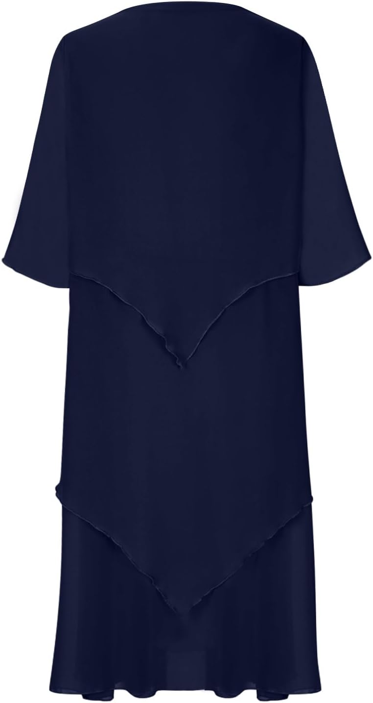 Roswitha® | Elegantes Chiffonkleid mit Lagenlook