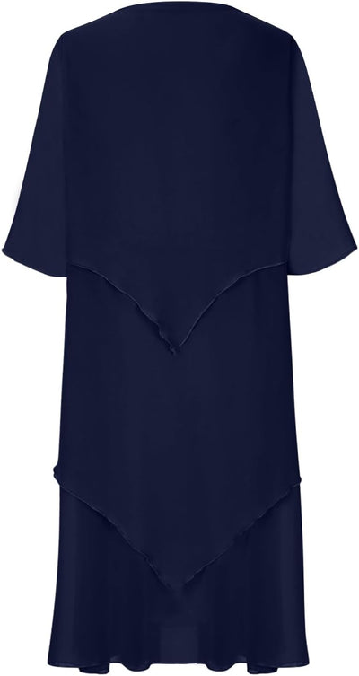 Roswitha® | Elegantes Chiffonkleid mit Lagenlook