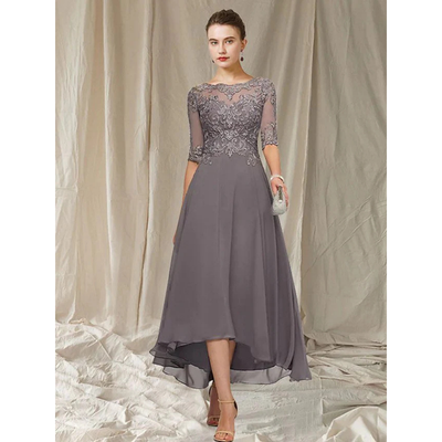 Elegantes Kleid Mit 3/4 Ärmeln Für Damen | Midi