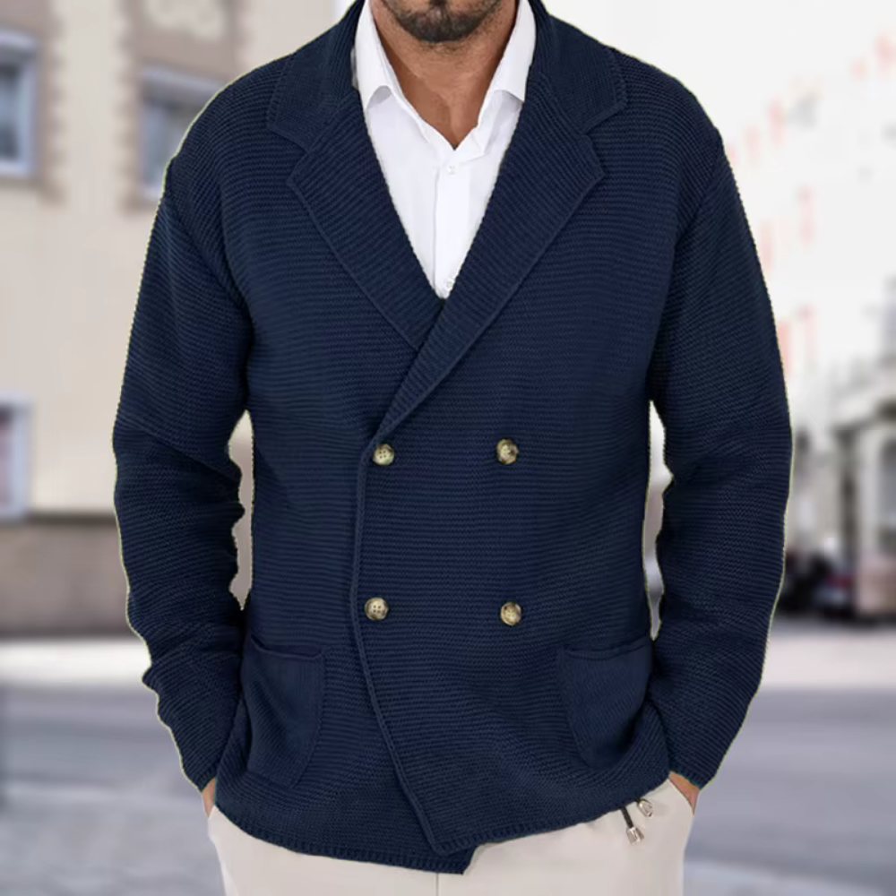 Siegmund – Elegante Strickjacke mit Doppelreiher-Knöpfen