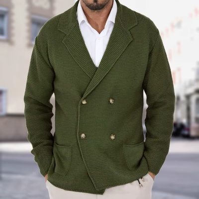 Siegmund – Elegante Strickjacke mit Doppelreiher-Knöpfen