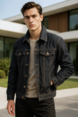 Tobias | Stylische Herren Jeansjacke im modernen Schnitt – schwarz-1